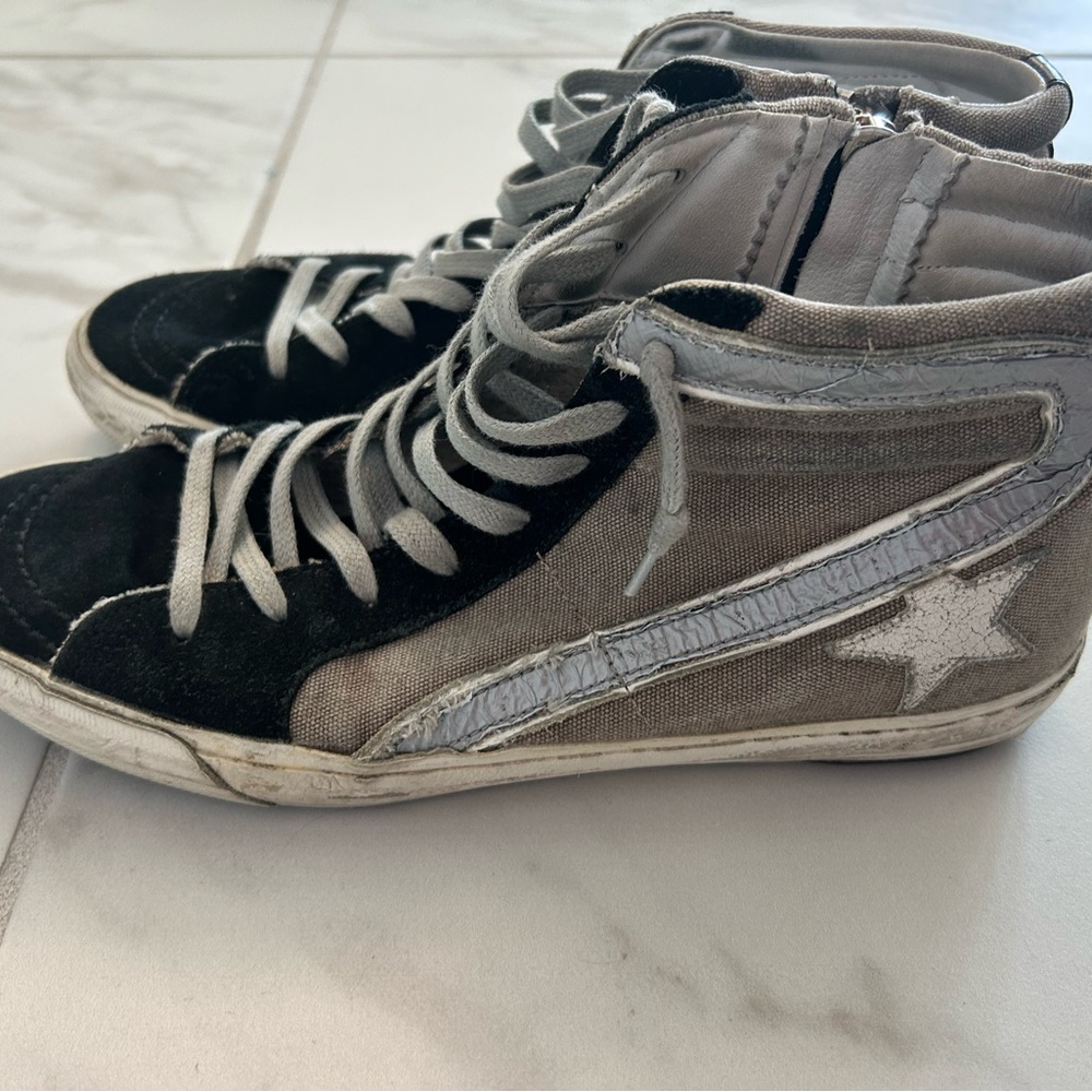 Golden Goose Black and Gray Suede High-Top Sneakers - Picture 4 of 4